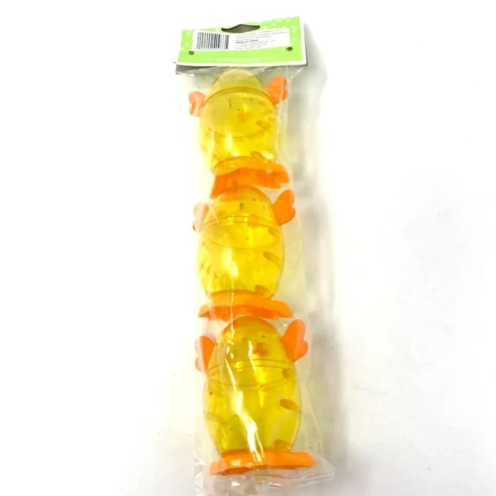 Target Easter Basket Clear Yellow Chick Fillable Eggs Treats Candy